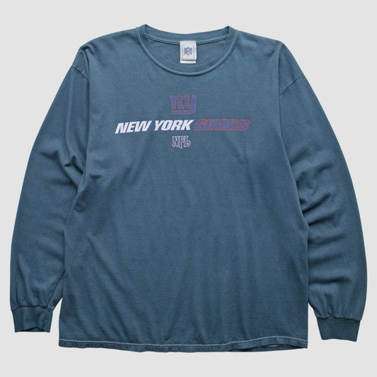New York Giants NFL 2000s Long Sleeve T-shirt - Blue Vintage for sale