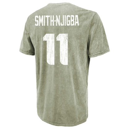 Jaxon Smith-Njigba Seattle Seahawks Majestic Threads Mineral Wash Name & Number T-Shirt - Moss Green sale