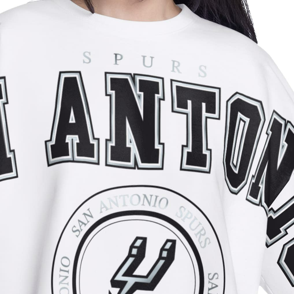 San Antonio Spurs G-III 4Her by Carl Banks Women's Bleachers Cropped French Terry Sweatshirt - White online