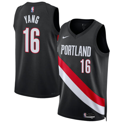 Yang Hansen Portland Trail Blazers Unisex Swingman Jersey - Icon Edition - Black | Nike for sale