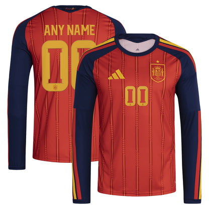 Spain National Team FIFA x World Cup 2026 Home Replica Long Sleeve Custom Jersey - Red | Adidas on sale