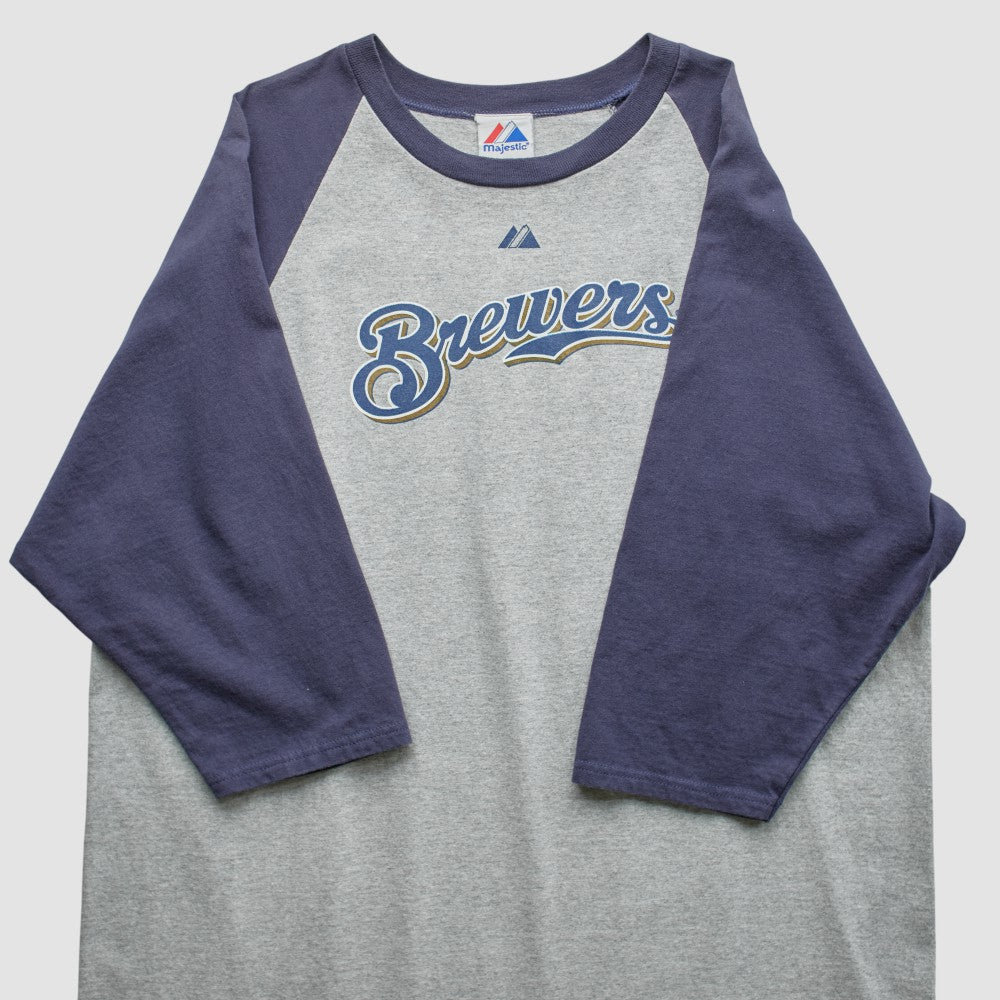 Milwaukee Brewers Majestic 2000s T-shirt - Gray Vintage