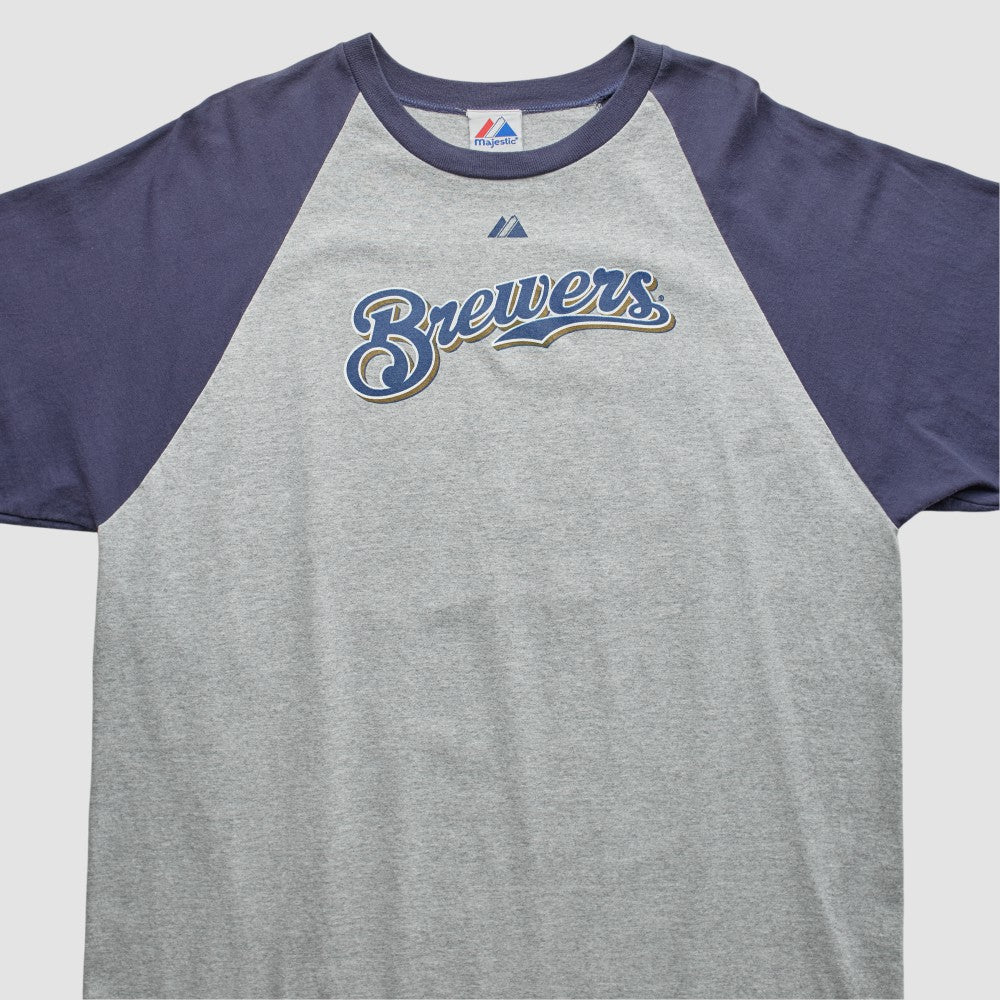 Milwaukee Brewers Majestic 2000s T-shirt - Gray Vintage