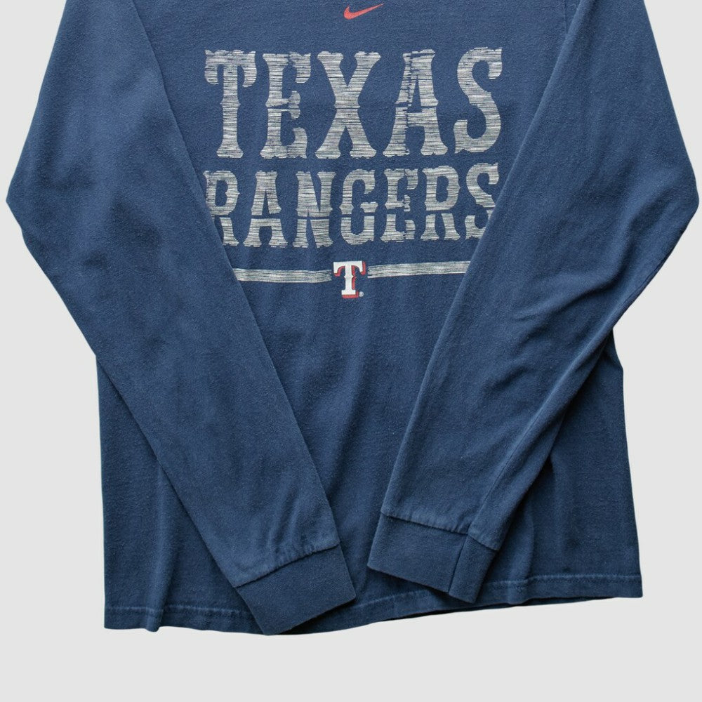 Texas Rangers 2000s Long Sleeve T-shirt - Navy Vintage | Nike
