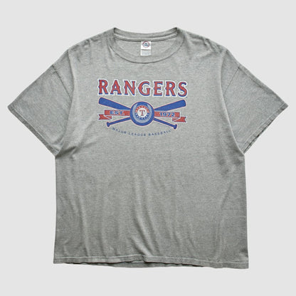 Texas Rangers Delta 2000s T-shirt - Heather Gray Vintage