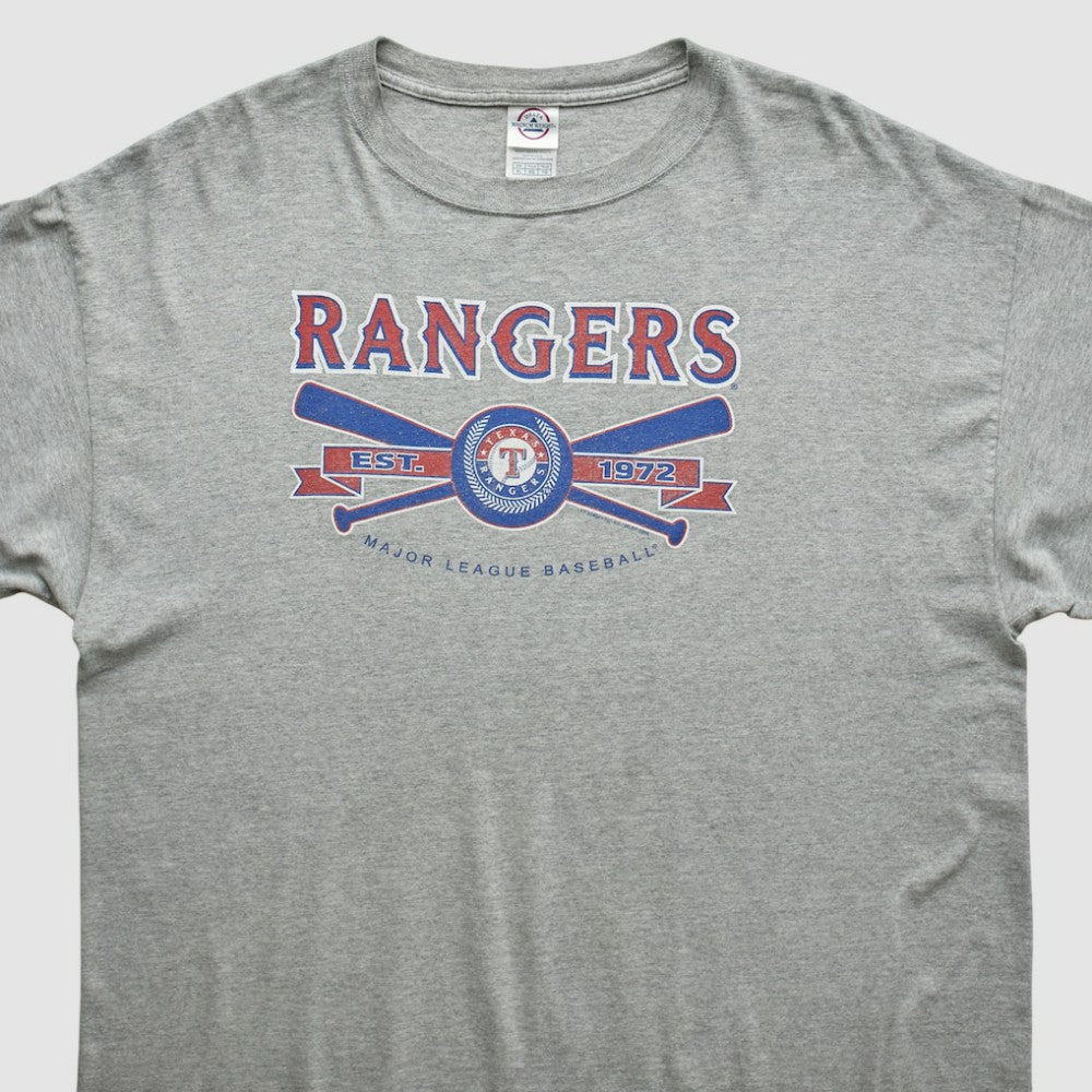 Texas Rangers Delta 2000s T-shirt - Heather Gray Vintage