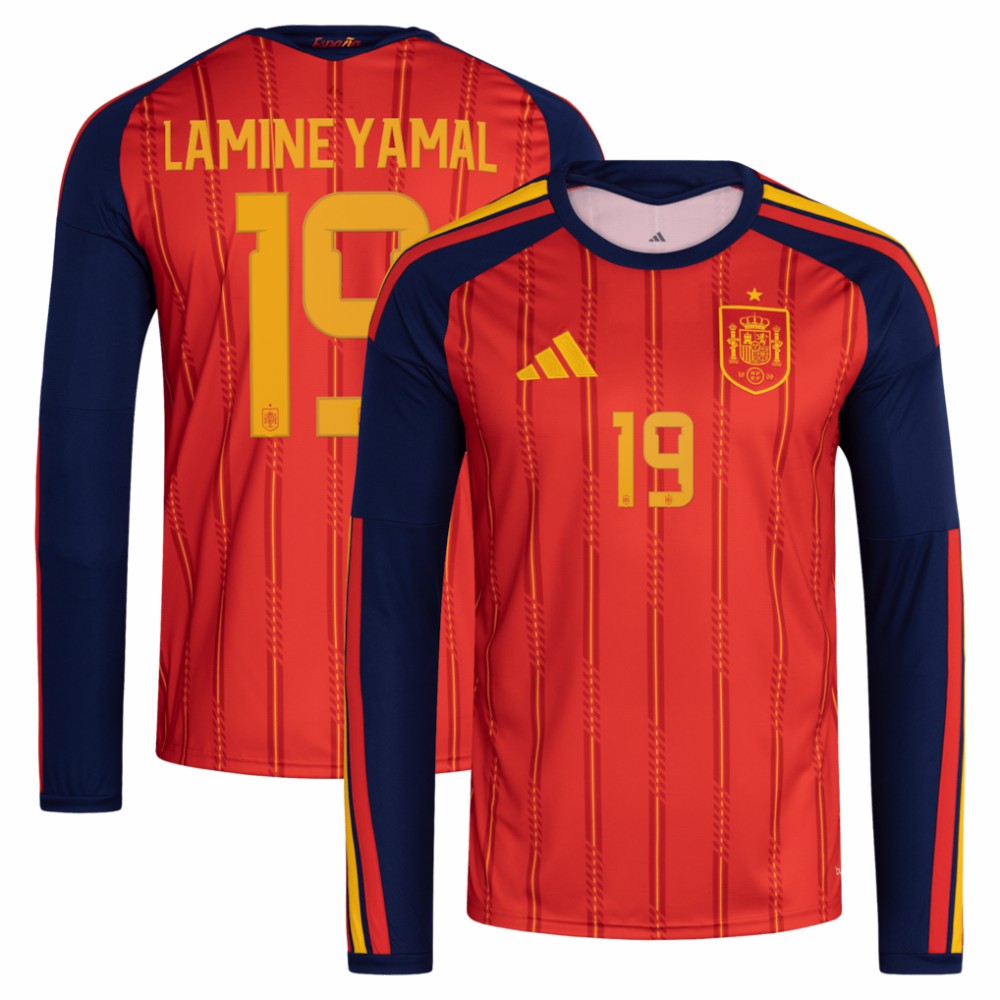 Lamine Yamal Spain National Team 2026 Home Replica Long Sleeve Jersey - Red | Adidas sale