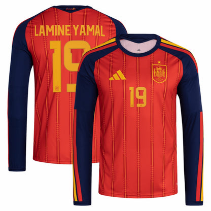 Lamine Yamal Spain National Team 2026 Home Replica Long Sleeve Jersey - Red | Adidas sale