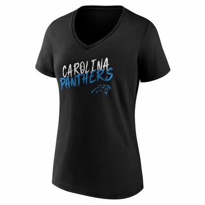 Carolina Panthers Women's Hustle V-Neck T-Shirt - Black on sale