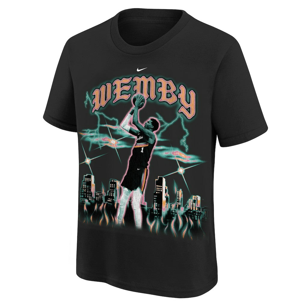 Victor Wembanyama San Antonio Spurs Youth City Edition Player T-Shirt - Black | Nike for sale