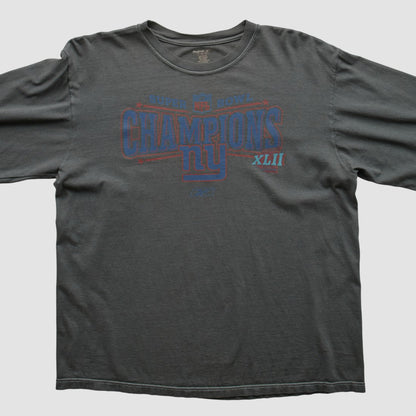New York Giants Reebok 2008 Long Sleeve T-shirt - Charcoal Vintage outlet