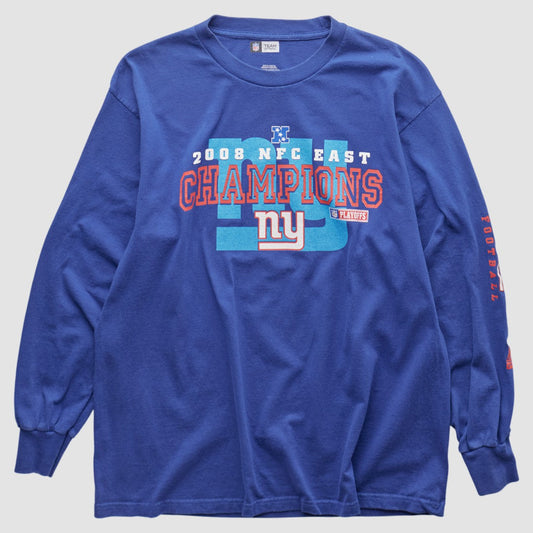 New York Giants NFL 2008 Long Sleeve T-shirt - Blue Vintage cheap