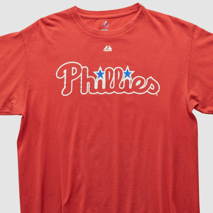 Philadelphia Phillies Majestic 2000s T-shirt - Red Vintage