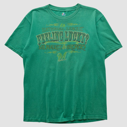 Milwaukee Brewers Majestic 2000s T-shirt - Green Vintage