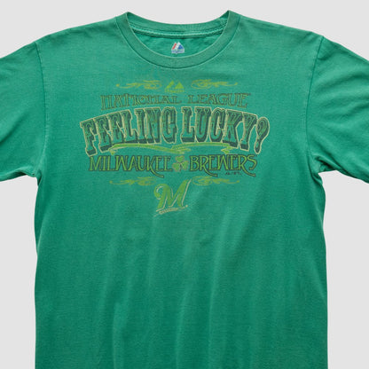 Milwaukee Brewers Majestic 2000s T-shirt - Green Vintage