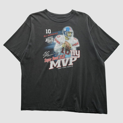 Superbowl XLII MVP Reebok 2008 T-shirt - Black Vintage for sale