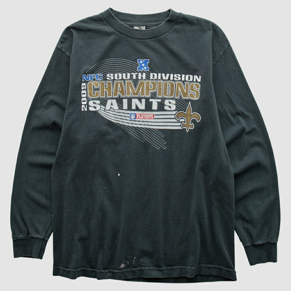 New Orleans Saints Alstyle Apparel 2009 Long Sleeve T-shirt - Black Vintage for sale