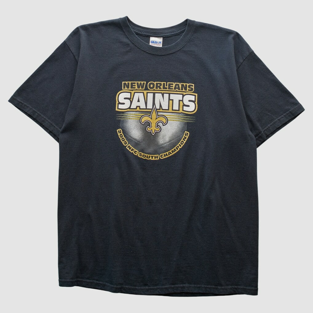 New Orleans Saints Gildan 2009 T-shirt - Black Vintage for sale
