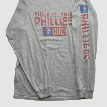 Philadelphia Phillies Gear For Sports 2000s Long Sleeve T-shirt - Heather Gray Vintage