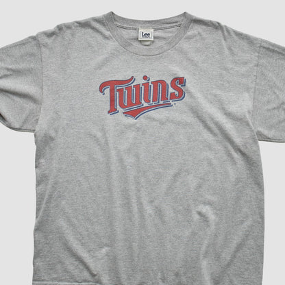 Minnesota Twins Lee Apparel 2000s Long Sleeve T-shirt - Heather Gray Vintage