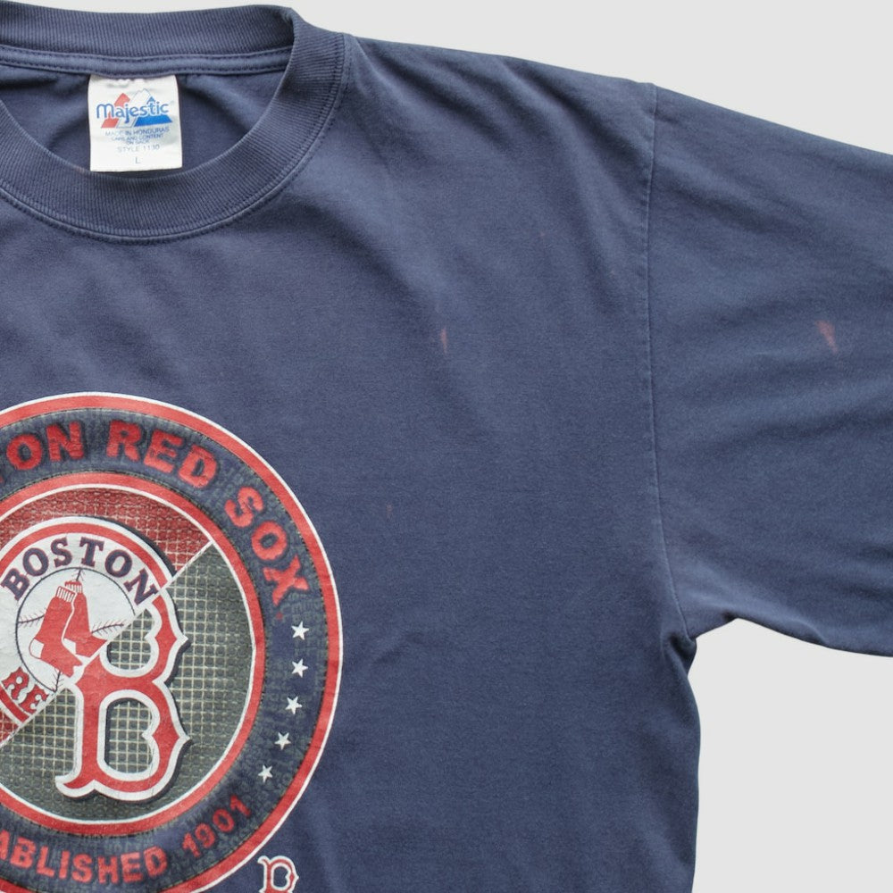 Boston Red Sox Majestic 2000s T-shirt - Navy Vintage