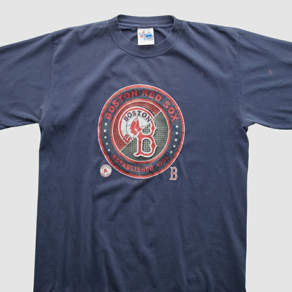 Boston Red Sox Majestic 2000s T-shirt - Navy Vintage