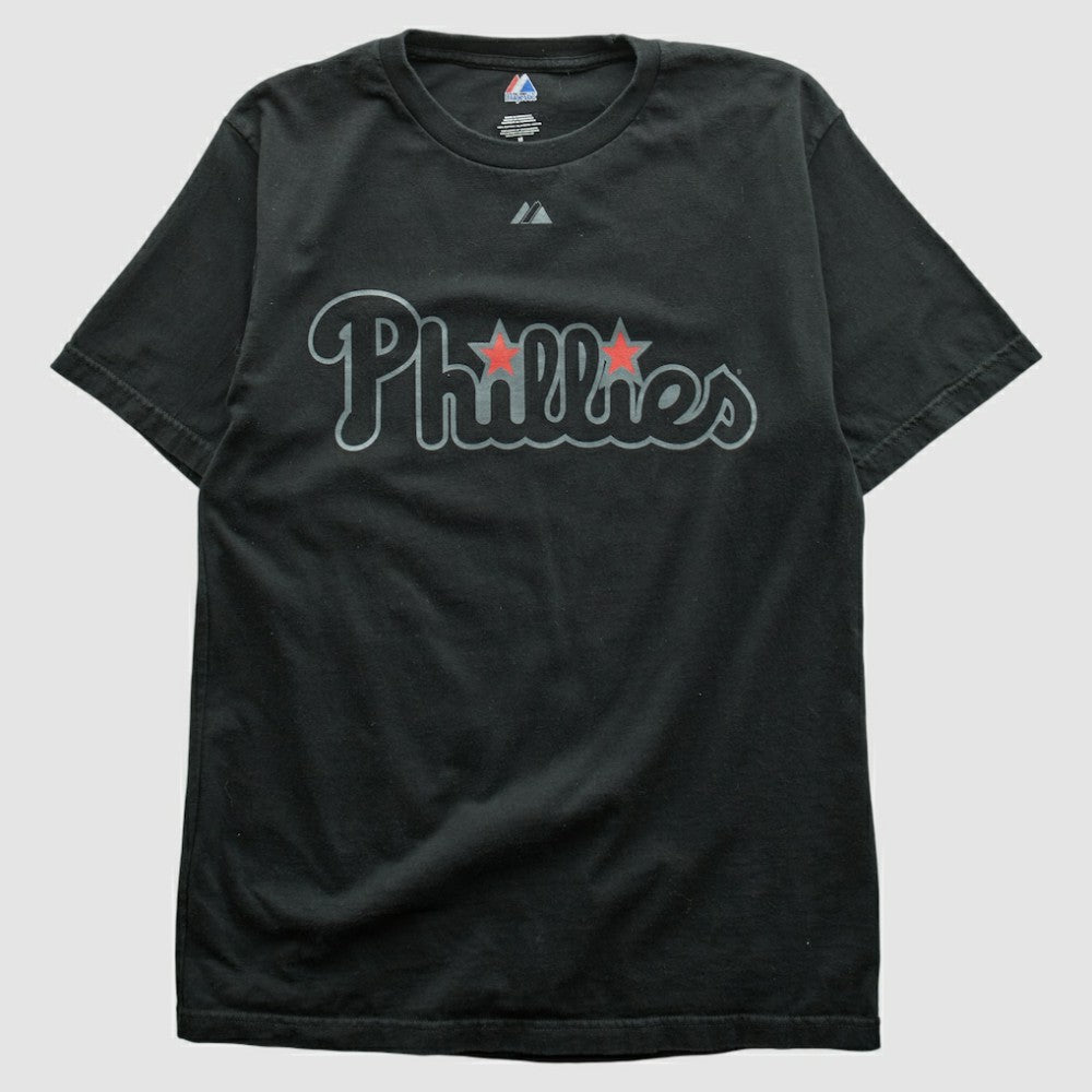 Philadelphia Phillies Majestic 2000s T-shirt - Black Vintage