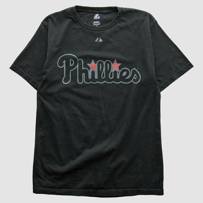 Philadelphia Phillies Majestic 2000s T-shirt - Black Vintage