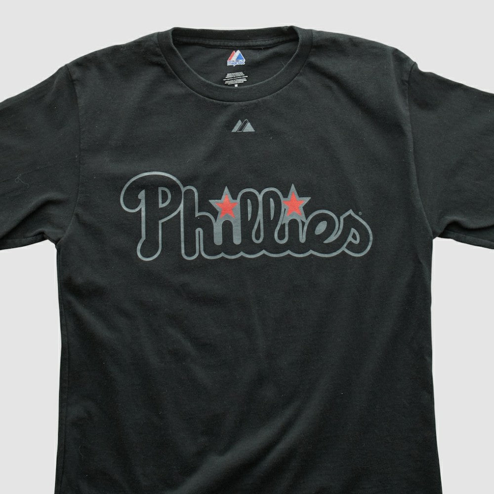 Philadelphia Phillies Majestic 2000s T-shirt - Black Vintage