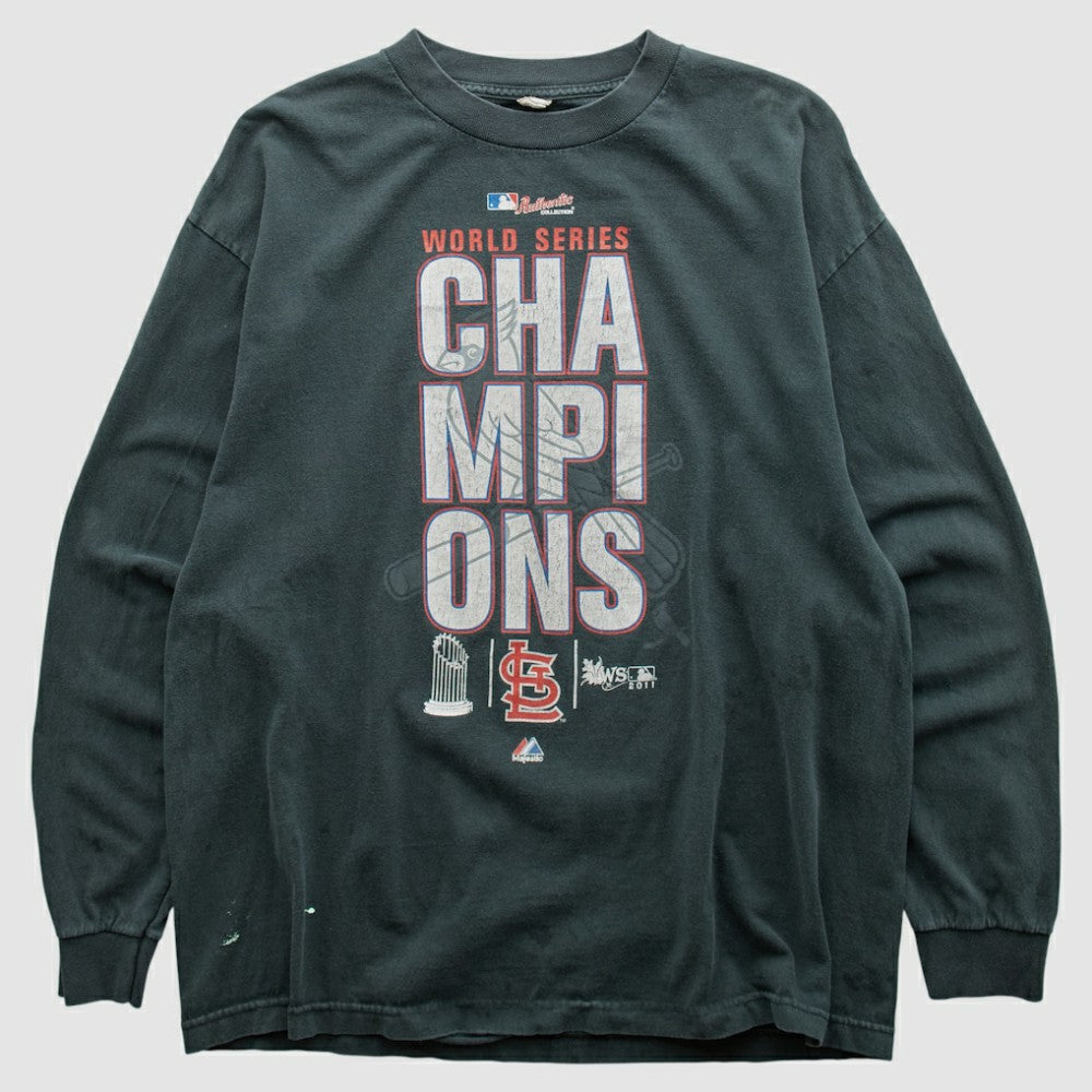 St. Louis Cardinals 2011 Long Sleeve T-shirt - Charcoal Vintage