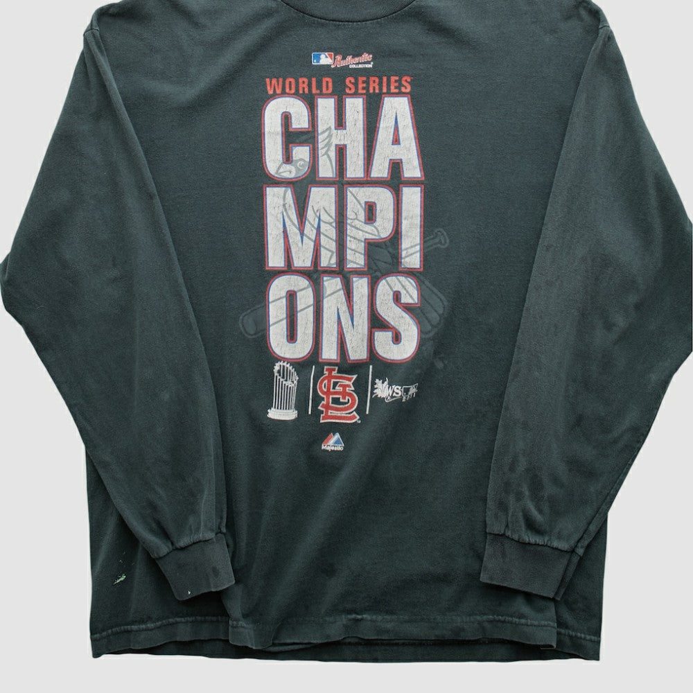 St. Louis Cardinals 2011 Long Sleeve T-shirt - Charcoal Vintage