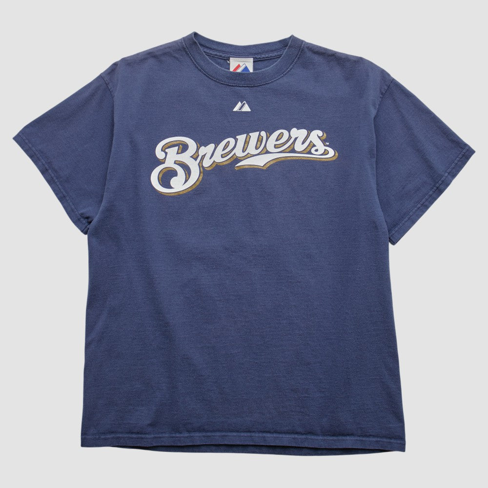 Milwaukee Brewers Majestic 2008 T-shirt - Navy Vintage