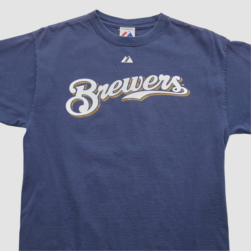 Milwaukee Brewers Majestic 2008 T-shirt - Navy Vintage