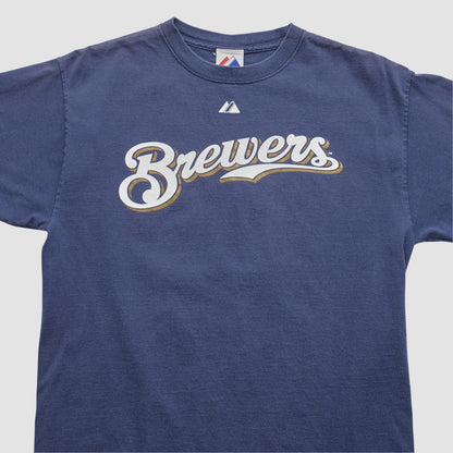 Milwaukee Brewers Majestic 2008 T-shirt - Navy Vintage