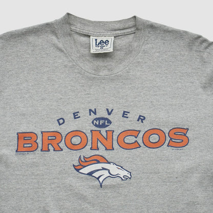 Denver Broncos Lee Apparel 2000s Long Sleeve T-shirt - Heather Gray Vintage discount
