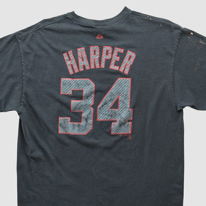 Washington Nationals Majestic 2010s T-shirt - Charcoal Vintage
