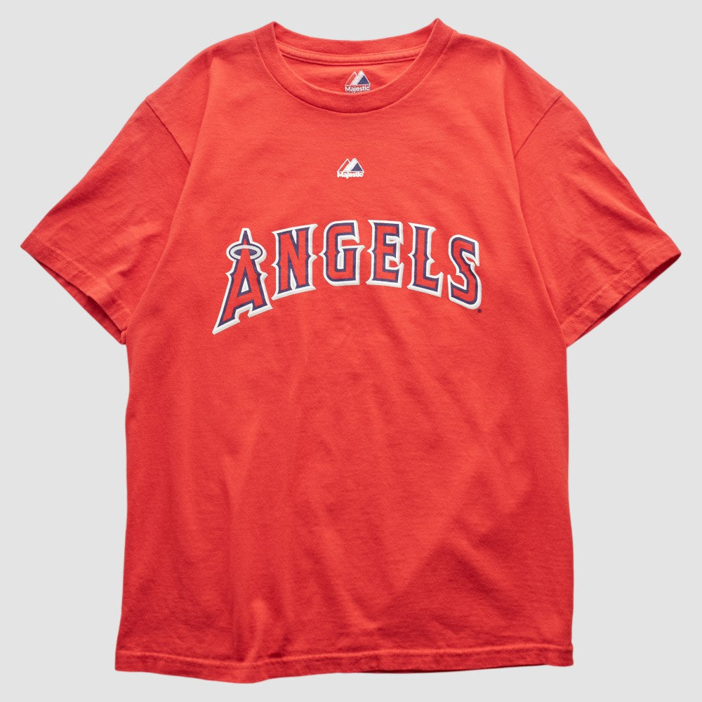 Los Angeles Angels Majestic 2000s T-shirt - Red Vintage