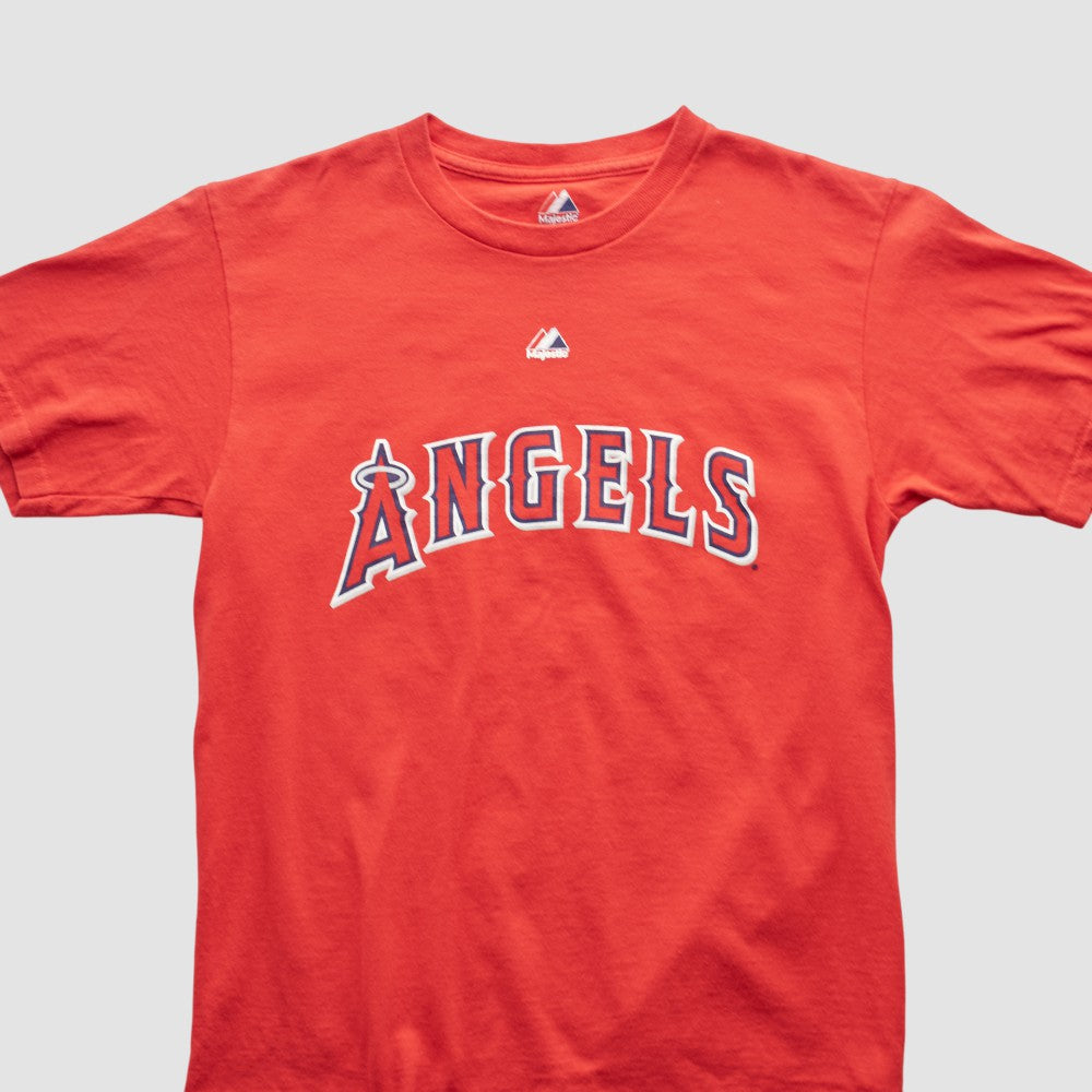 Los Angeles Angels Majestic 2000s T-shirt - Red Vintage