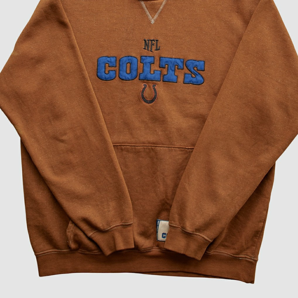 Indianapolis Colts NFL 2010s Hooded Pullover Sweatshirt - Brown Vintage for sale