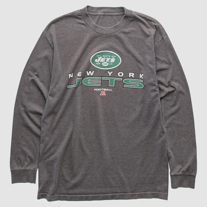 New York Jets 2010s Long Sleeve T-shirt - Dark Heather Gray Vintage cheap