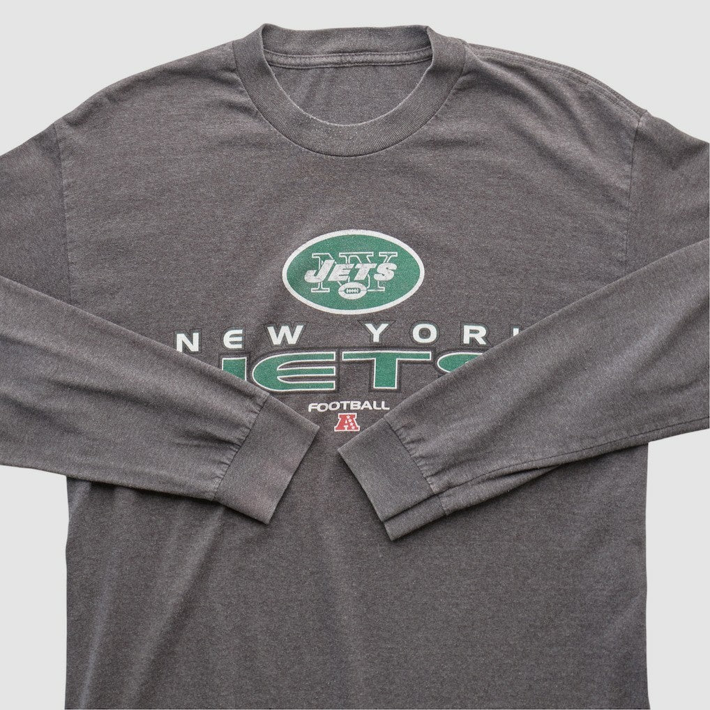 New York Jets 2010s Long Sleeve T-shirt - Dark Heather Gray Vintage cheap
