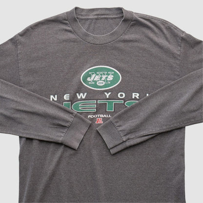 New York Jets 2010s Long Sleeve T-shirt - Dark Heather Gray Vintage cheap