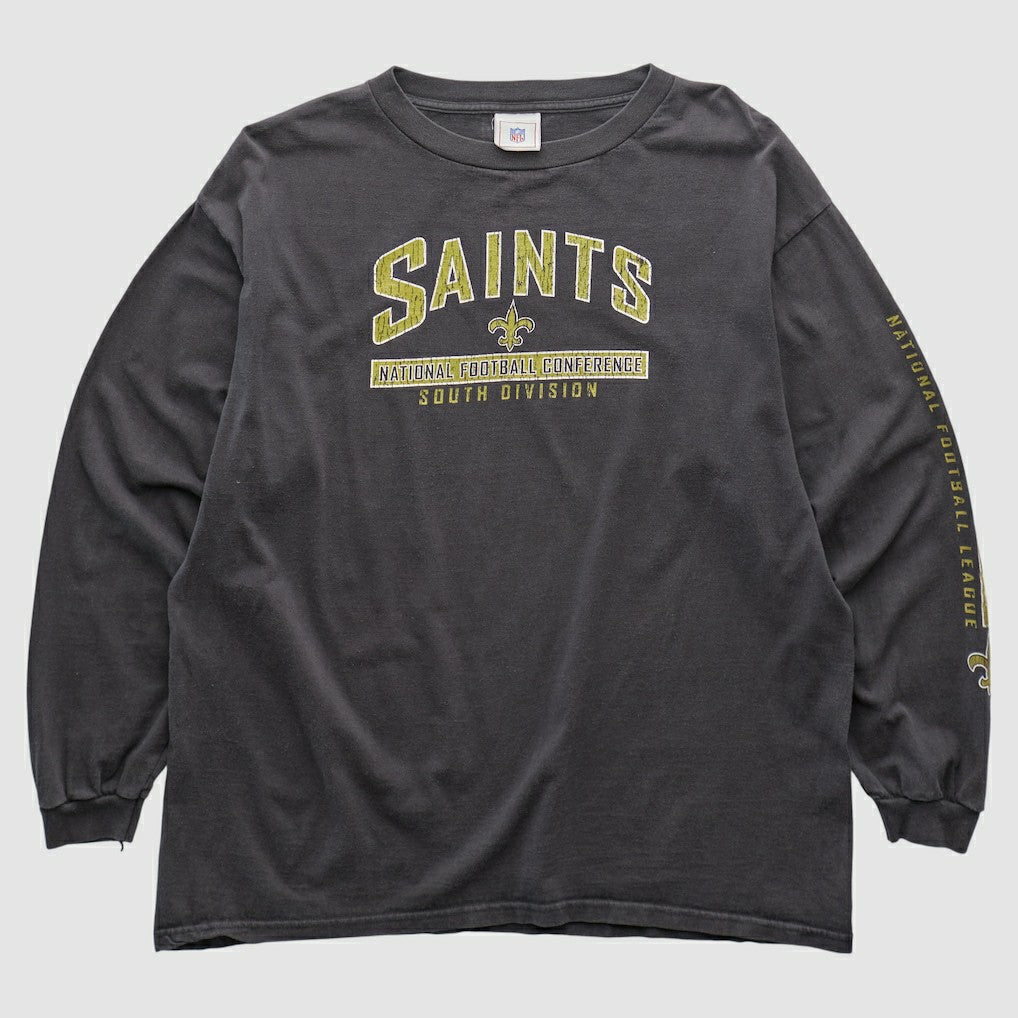 New Orleans Saints NFL 2000s Long Sleeve T-shirt - Charcoal Vintage sale