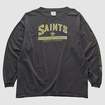 New Orleans Saints NFL 2000s Long Sleeve T-shirt - Charcoal Vintage sale