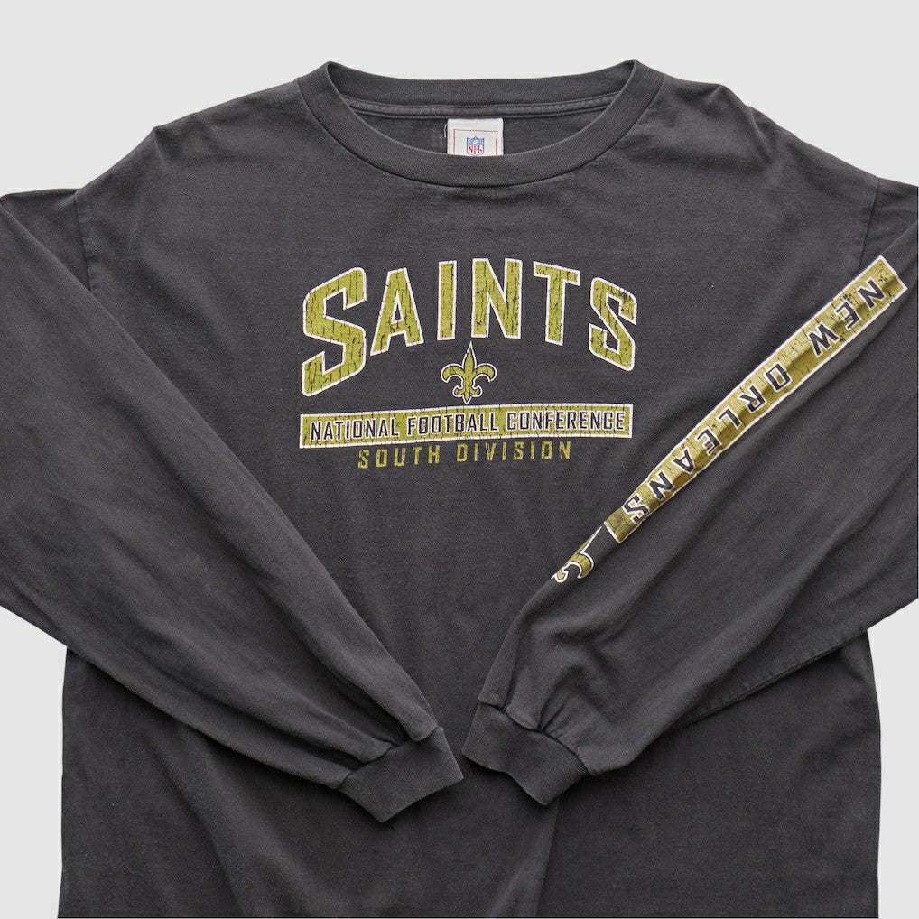 New Orleans Saints NFL 2000s Long Sleeve T-shirt - Charcoal Vintage sale
