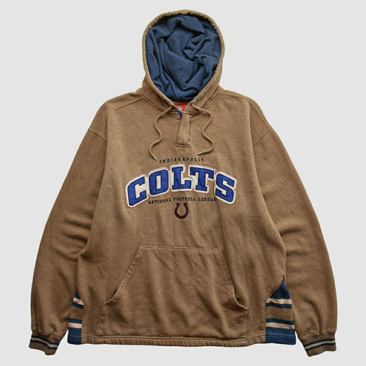 Indianapolis Colts NFL 2000s Hooded Pullover Sweatshirt - Tan Vintage sale