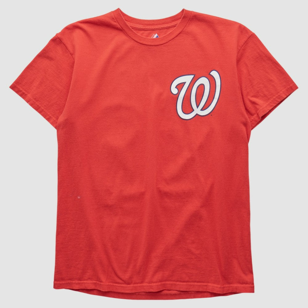 Washington Nationals Majestic 2000s T-shirt - Red Vintage