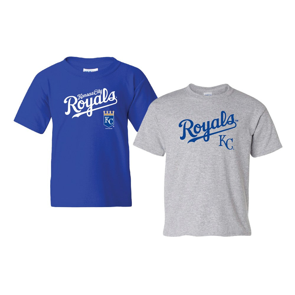Kansas City Royals Soft as a Grape Youth 2-Pack Logo T-Shirt Set - Royal/Gray