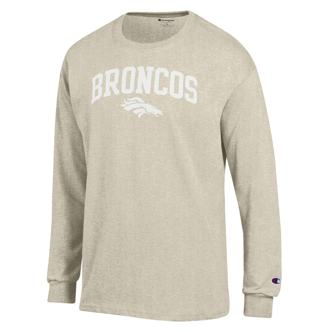 Denver Broncos Champion White Ink Jersey Long Sleeve T-Shirt - Oatmeal outlet