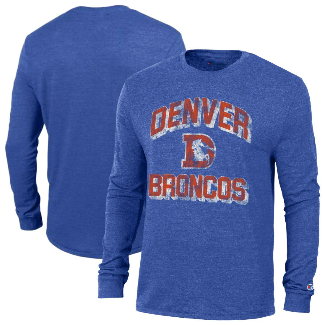 Denver Broncos Champion Ultimate Tri-Blend Long Sleeve T-Shirt - Heather Royal outlet